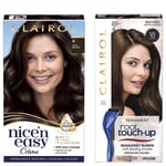 Clairol Nice' n Easy Permanent Hair Dye and Root Touch up Duo (Various Shades) - 4 Dark Brown