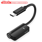 Audio Charging Adapter Usb Type-c To 3.5mm Jack Male Female Black