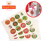 120pcs Christmas Stickers Advent Calendar Numbers 1-24 Embellishments Gift Uk