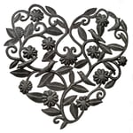 Heart of Vines with Birds Recycled Steel