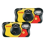 x2 Kodak Fun Saver Disposable Single Use Camera with Flash - 39 Exposure