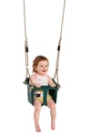 BABY BUCKET SWING SEAT GREEN WITH SAFETY BELT AND ANTI-TILT AND ANTI-SLIP KNOTS 