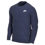 Nike BV2666 M NSW CLUB CRW FT Sweatshirt mens midnight navy/white 2XL