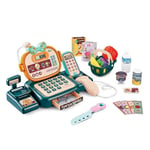Electronic Cash Register Playset  ids Roleplay Toy Till Scan 22 Pcs Shopping Set
