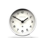 NEWGATE® M Mantel Silent Sweep Mantel Clock - 'No Tick' - A Modern Mantelpiece Clock - Small Clock - Living Room Clock - Office Clock - Desk Clock - Mantel Clocks - Minimalist Dial - (Polar White)