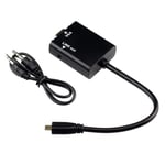 tera câble adaptateur 1080p micro hdmi mâle vers vga mâle avec jack 3,5mm et câble audio pour téléphone portable, tablette fes83961