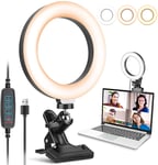 Video Conference Lighting Kit WALKBEE 6" Dimmable Led Webcam Ring Lights Clip on Laptop Monitor for Remote Working/Zoom Calls/Self Broadcasting/Live Streaming/YouTube Video/TikTok by Walkbee.