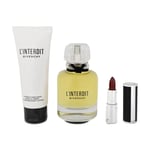 Givenchy L'Interdit 80ml Eau De Parfum Gift Set With Body Lotion & Lipstick