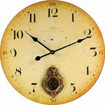 Technotrade UK Horloge Murale technoline avec Pendule Arabe à Quartz 34 cm x 5 cm Ocre