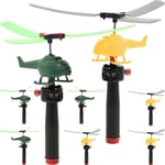 8 st DIY Dragsnöre Flygplan Leksaker Flygplan Vertiplan Leksak Kreativ Rolig Flygande Leksak