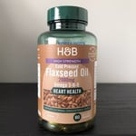 H&B Vegan High Strength Flaxseed Oil 2000mg Triple Omega 3-6-9 Oil 60 Capsule