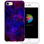 dessana Watercolour Pattern Transparent Protective Mobile Phone Case Cover for Apple iPhone 8 Night Colours