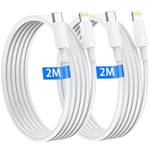 Cable iPhone USB C 2M Lot de 2 Câble USB C vers Lightning Certifié MFi chargeur iphone Original Ultra Résistant cable iphone charge rapide pour apple iPhone 14 13 12 11 Pro Max/Mini/X/XS/XR/8/7/6/iPad