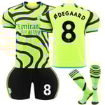 2023-2024 Arsenal borta barn fotbollströja kit med strumpor nr 8 Ødegaard 24
