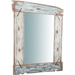 Biscottini - Miroir Miroir rectangulaire décoratif, miroir mural suspendu cadre en bois, grand miroir Long D'entrée Salle de bain 86x65,5x3,5