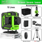 niveau Laser à faisceau vert 16/12 lignes autonivelant,projection horizontale et verticale à 360 °,Super puissant - Type IE12C-H15