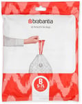 Brabantia Perfectfit Bin Liners(Size B/5 Litre) 40 Bags, White - Code B