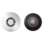 Airflow iCON 30 Extractor Fan 230V 100mm Outlet, White, 27 W & 52634506B iCON 30 Cover Anthracite