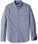 Nautica Men's Classic Fit Stretch Gingham Long Sleeve Button Down Shirt, J Navy, Large