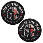 This is The Way Mandalorian Half Helmet Inspired Art Embroidered Fastener Hook and Loop Backing Tactical Morale Patch 3.15 Inch 2PCS