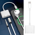 2‑in‑1 USB C To 3.5mm Headphone Adapter Type‑C To AUX Jack With USB C PD 60W GDS