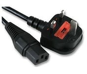 Guilty Gadgets - 5m IEC C13 Mains Power Cable UK Plug Lead Cord For Kettle Pc Monitor and Printer and More Devices