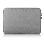 Tech-Protect Stoff Laptop Sleeve 13-14&quot; m. Ekstra lomme (33 x 24 cm) - Lysegrå