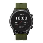 Sekonda Mens 45 mm Smart Watch with Heart Rate and Sleep Monitor, Sport Activity, Music, Weather & Message Functions with Khaki Rubber Strap, 1993