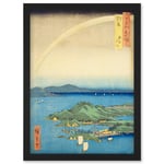 A Fine Evening on the Coast, Tsushima Province Tsushima Province Utagawa Hiroshige Japan Woodblock Artwork Framed Wall Art Print A4