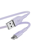 PURO ICON mjuk kabel - Kabel USB-A till USB-C 1,5 m (Tech Lavender)
