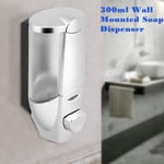 fang FANS Wall-mounted Manual Soap Dispenser, ABS Electroplated Single-head Soap Dispenser Hand Sanitizer Box, Shower Gel Liquid Shampoo Hand Sanitizer Dispenser Holder 300ML (Silver)