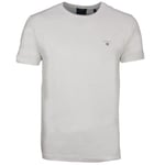 Gant Men T-Shirt Short Sleeve Basic White Plain 234100 110