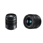 Panasonic LUMIX H-FS45150EKA G Vario 45-150 mm Interchangeable Telephoto Zoom Lens - Black and Lumix 25mm F1.7 | H-H025E-K Prime Lens, Black - Micro 4/3 Mount Compatible & Olympus