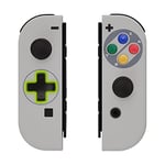 eXtremeRate Coque de Remplacement avec Bouton Coloré pour Nintendo Switch Joycon (Version D-Pad), Coque avec Bouton Customisé pour Nintendo Switch & Switch Modèle OLED Joycon, Snes Classique