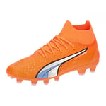 PUMA Unisex Kids Ultra Pro Fg/Ag Jr Soccer Shoe, Ultra Orange Puma White Blue Glimmer, 3.5 UK
