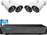4MP Kit Vidéo Surveillance avec 8CH 2To 4K NVR, Détection Personne/Véhicule, Caméra IP Filaire 4X 4MP, Caméra de.[Q1144]