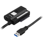 USB 3.0 till SATA 2.5"/3.5", adapterkabel med nätdel
