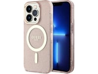 Guess Guhmp14xhcmcgp Iphone 14 Pro Max 6.7" Rosa/Pink Hårt Fodral Glitter Guld Magsafe