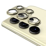 ENKAY Kamera Lins Skydd till Samsung Galaxy S24 Ultra Aluminiumlegering + Härdat Glas Gul