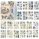 Vattentäta Scrapbook-klistermärkesböcker Vintage Fjäril Estetiska Vuxna Scrapbooking-material Klistermärken för journaling pincett 20 ark/200 st