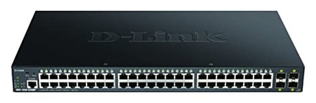 D-Link DGS-1250-52XMP/E, 52-Port Layer 2/3 Smart Gigabit Switch (48x BaseT PoE+ Port, 4X 10G SFP+) - Cordon d'alimentation UE Uniquement