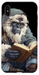 iPhone XS Max Cute anime blue bigfoot / yeti reading a library book art Case