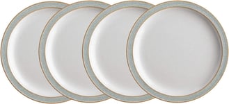Denby - Elements Light Grey Small Plates Set of 4 - Dishwasher Microwave Safe C