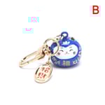 e Lucky Cat Nyckelringar Bilväska Dekor Water Sound Bell Pendent C B