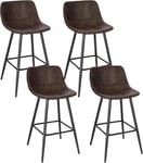 Rootz Vintage barpall - Justerbar motpall - Svängbar barstol - Bekväm, hållbar, enkel montering - konstläder och metall - 43cm x 63cm x 33cm