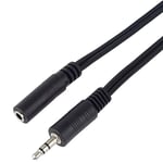 PremiumCord Extension Jack Cable 3.5 mm Length 5 m Jack 3.5 mm Male to Female Aux Headset Audio Extension Cable Shielded Colour Black kjackmf5