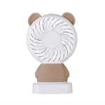 NOBRAND Dharma Bear exquisite rabbit USB fan portable rechargeable hand-held portable mini fan Handheld (Color : Dharma Bear-Brown)