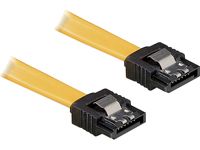 Delock Cable SATA - Câble SATA - Serial ATA 150/300 - SATA (F) pour SATA (F) - 70 cm - verrouillé, connecteur droite - jaune