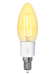 Deltaco SMART HOME FILAMENT LED-lampa, E14, WiFI, 4.5W, 1800K-6500K, vit