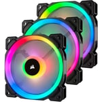 CORSAIR LL120 RGB-fläkt - Diameter 120 mm - RGB LED - Lightning Node Pro - Triple Pack (CO-9050072-WW)